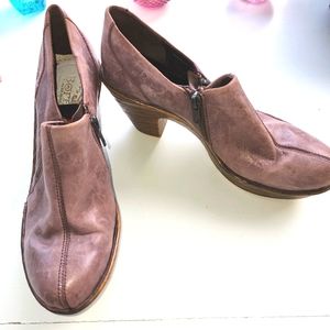 Born Taupe Heeled Ankle Boots